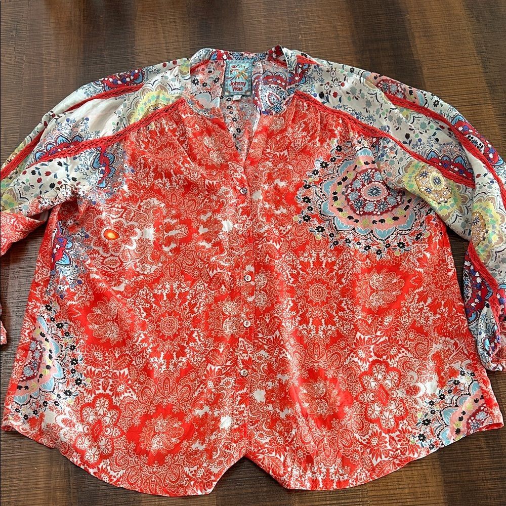 Johnny Was Multicolor Paisley Blouse